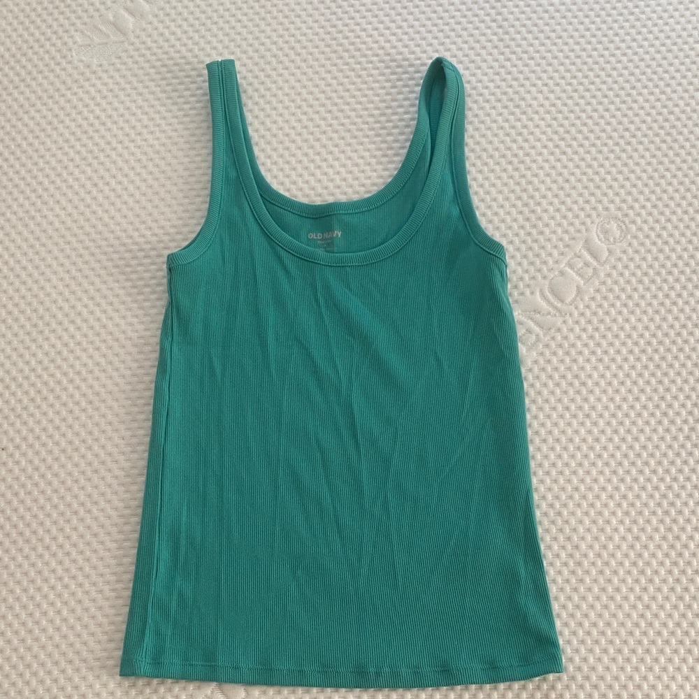 Turquoise Ribbed Tank Top
